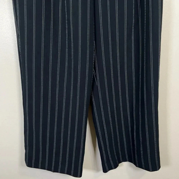 Aritzia Wilfred Talin Black White Striped Crepe Wide Leg Cropped Pants - Picture 9 of 16